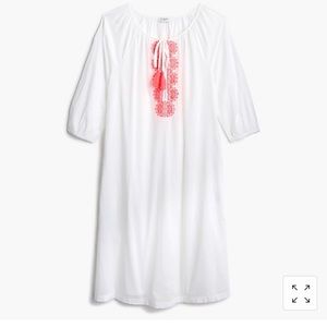 Embroidered cotton tunic cover-up